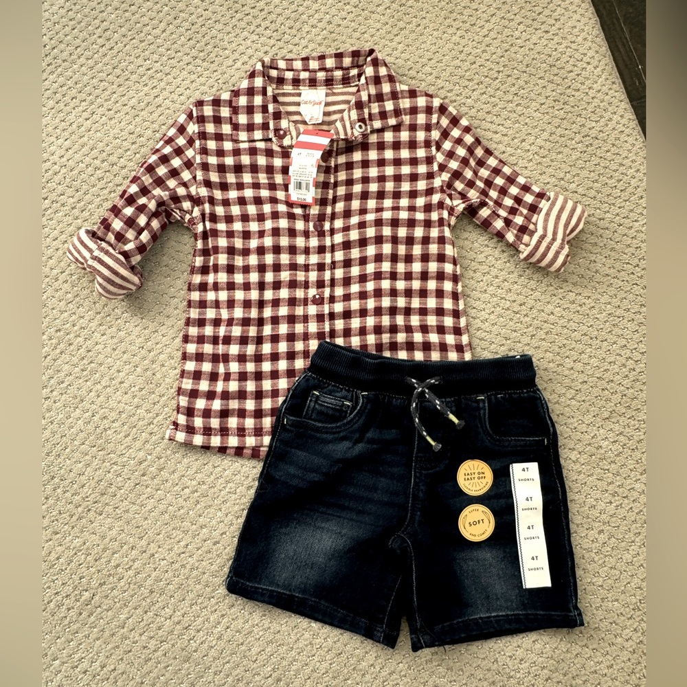 NWT Cat and Jack boys 4T set